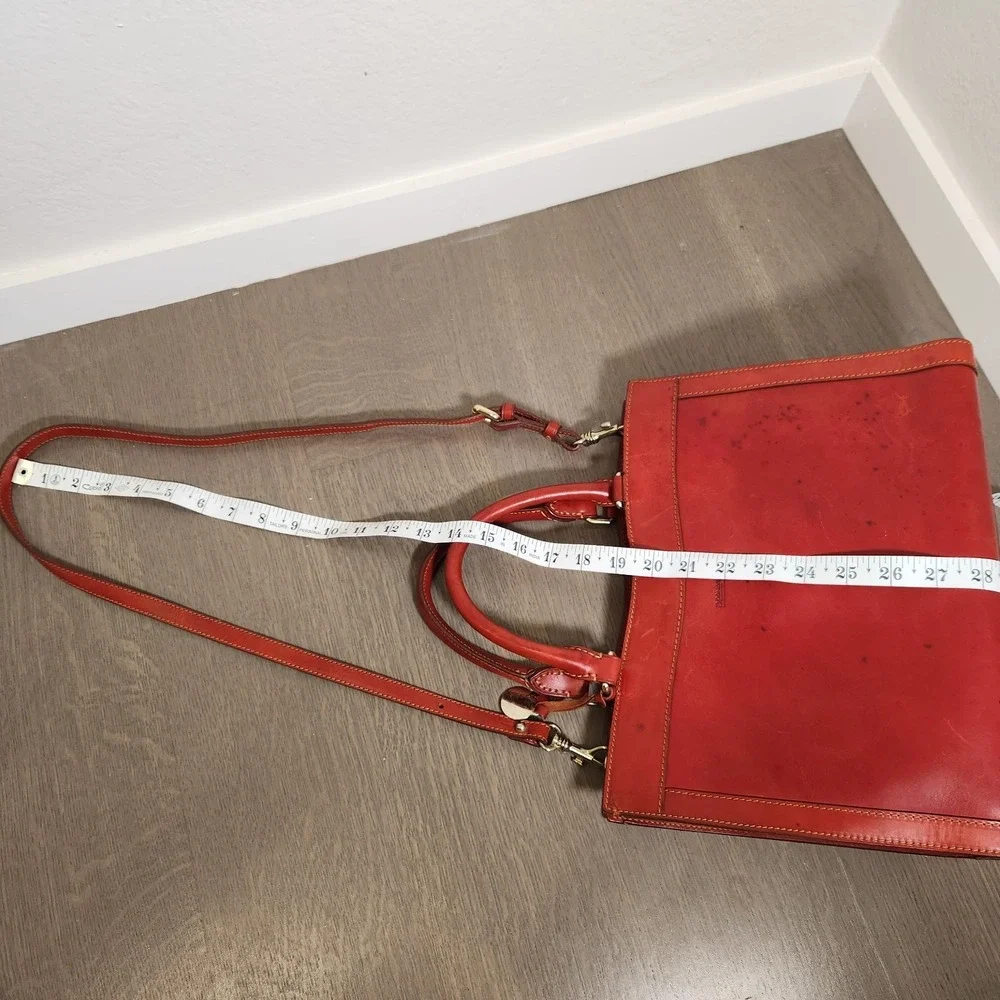 Dooney & Bourke Florentine Vachetta Leather Satchel Tote Crossbody Bag Red